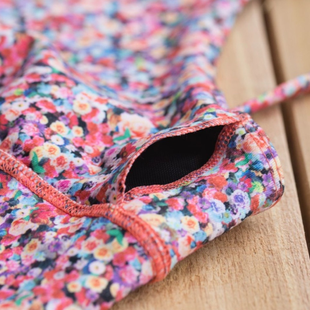 EUC Lululemon Solo Bra *Luon Prism Petal Multi Orange Floral- Size 8 - Picture 5 of 10